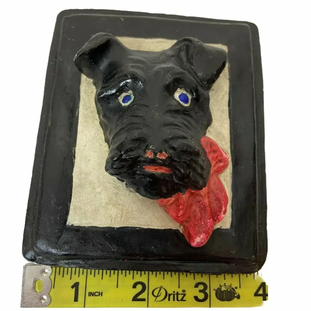 Scottie Dog Plaques Black Art Decor Wall Hanging 4.5